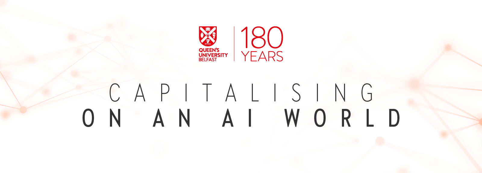 Capitalising on an AI world text on a white background and logo