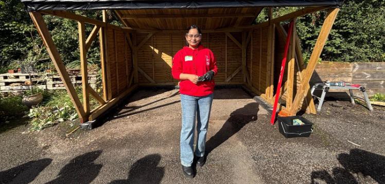 MBA student Ashmita doing community work