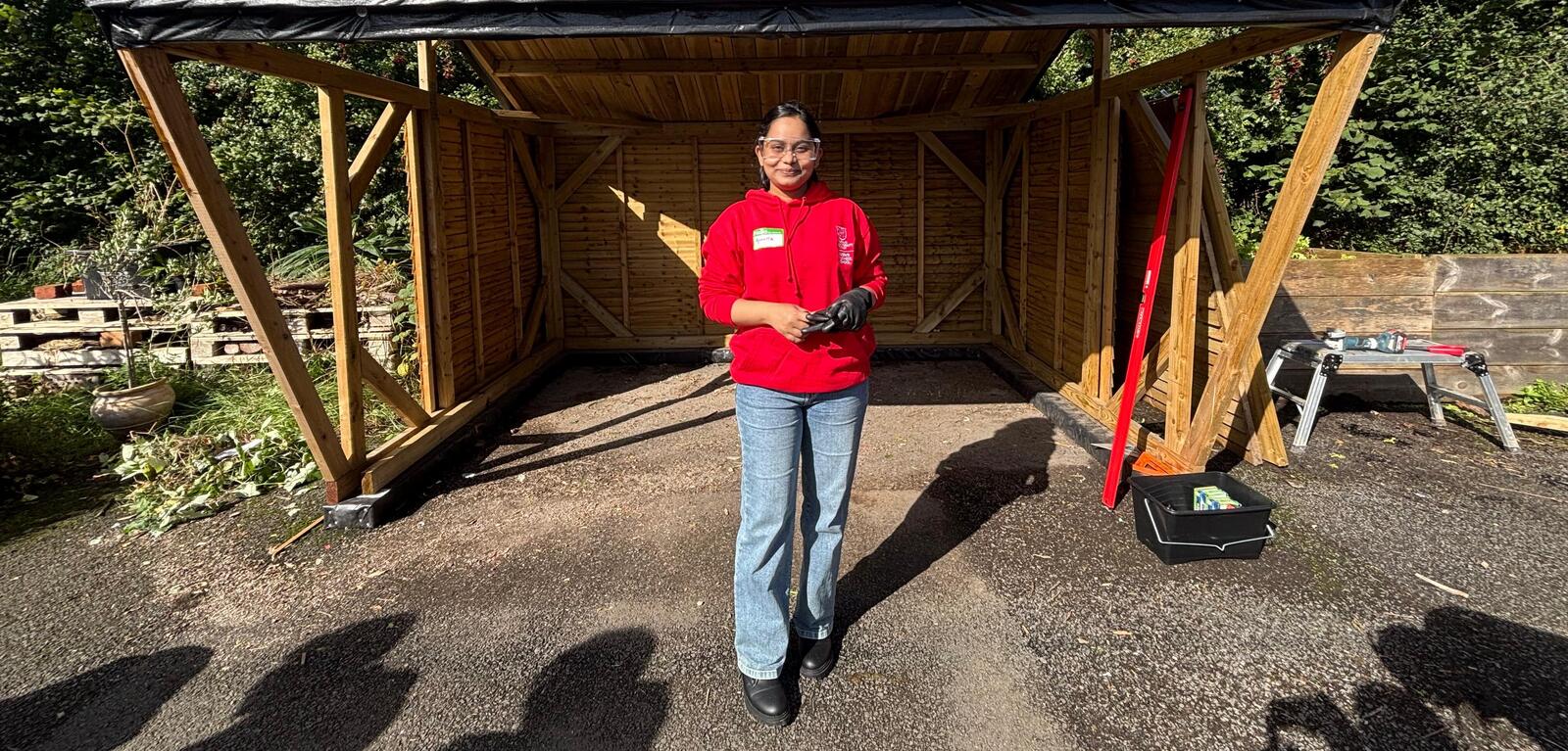 MBA student Ashmita doing community work