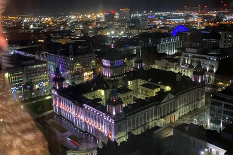 Belfast city hall at night