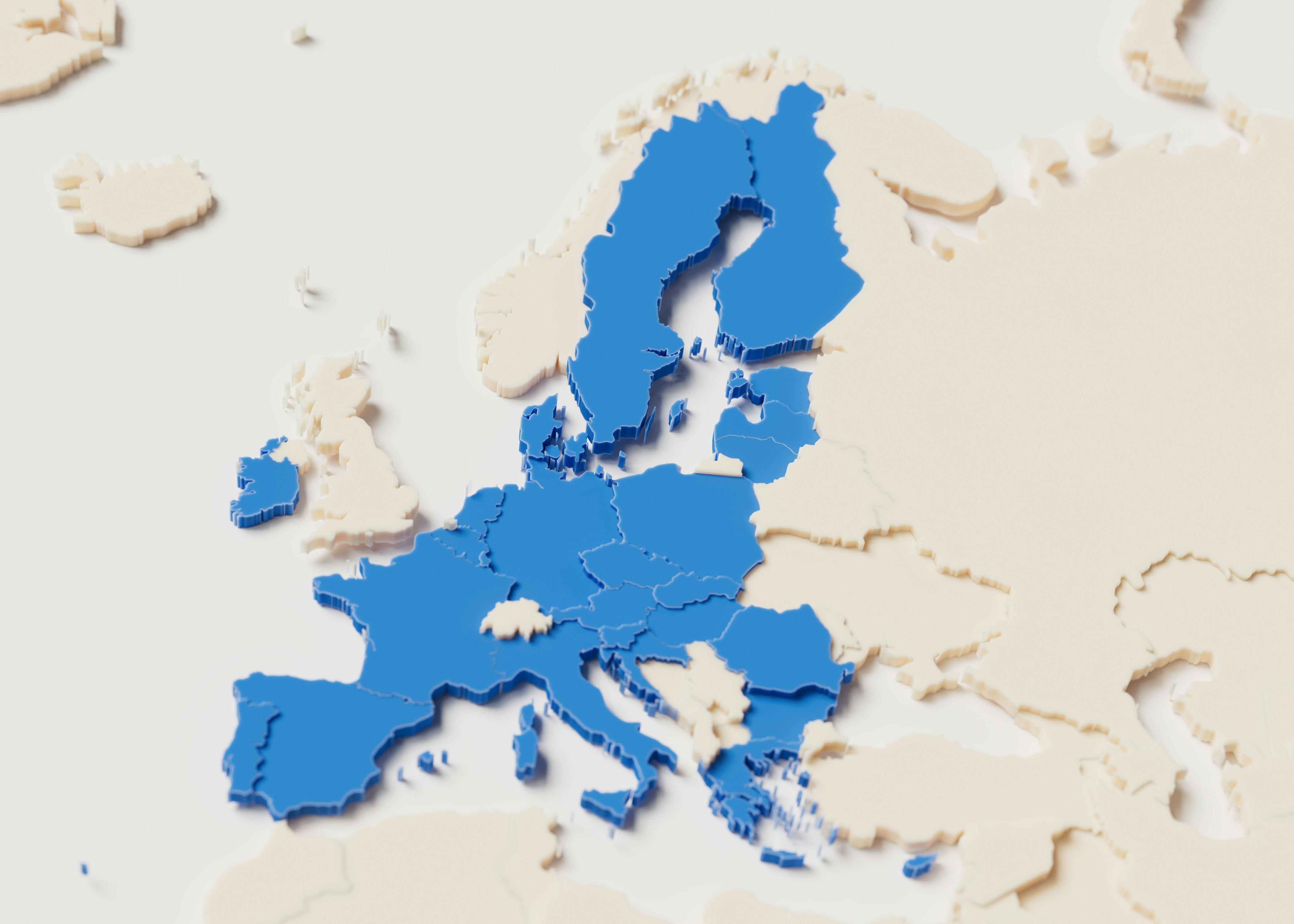 Map of Europe showing Brexit