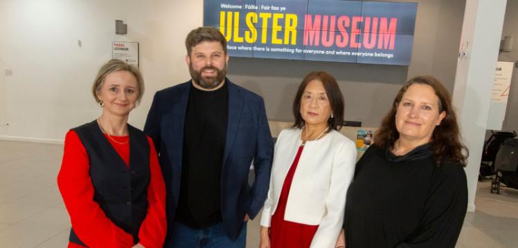 Group of people standing at the entrance to the Ulster Museum