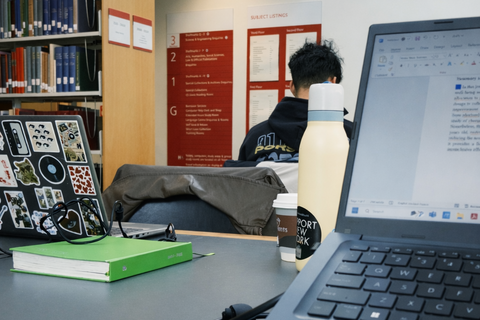 Student Bryan's laptop in the McClay