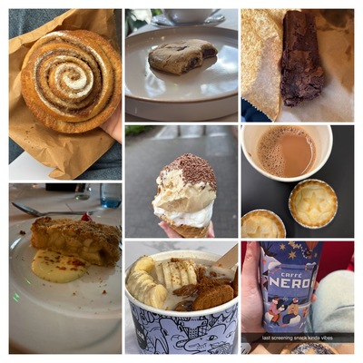 Collage of sweet treats from cafes in Belfast