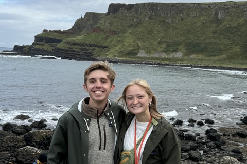 Chloe and friend at the Giant's Causeway