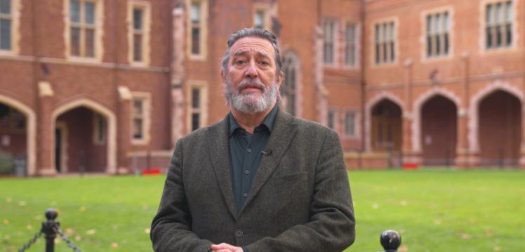 Ciaran Hinds in the quad