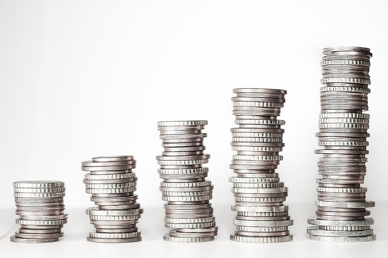 Multiple stacks of coins