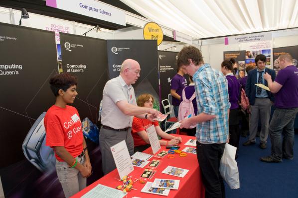 Computing at Queen's stall at Open Day