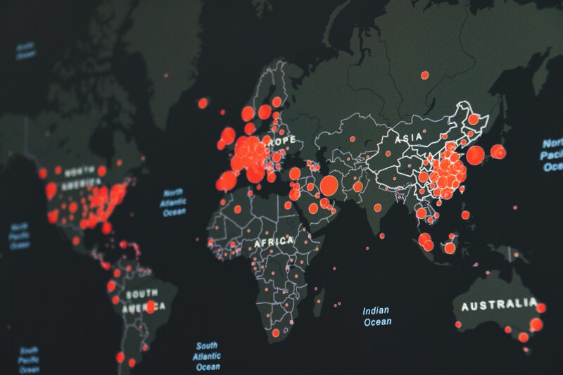 Covid outbreak on map