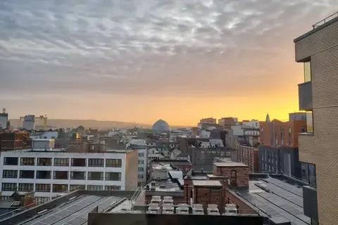 View of Belfast from an Elms BT1 window