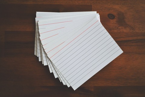 White flash cards