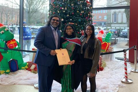 Florence with family at her winter graduation