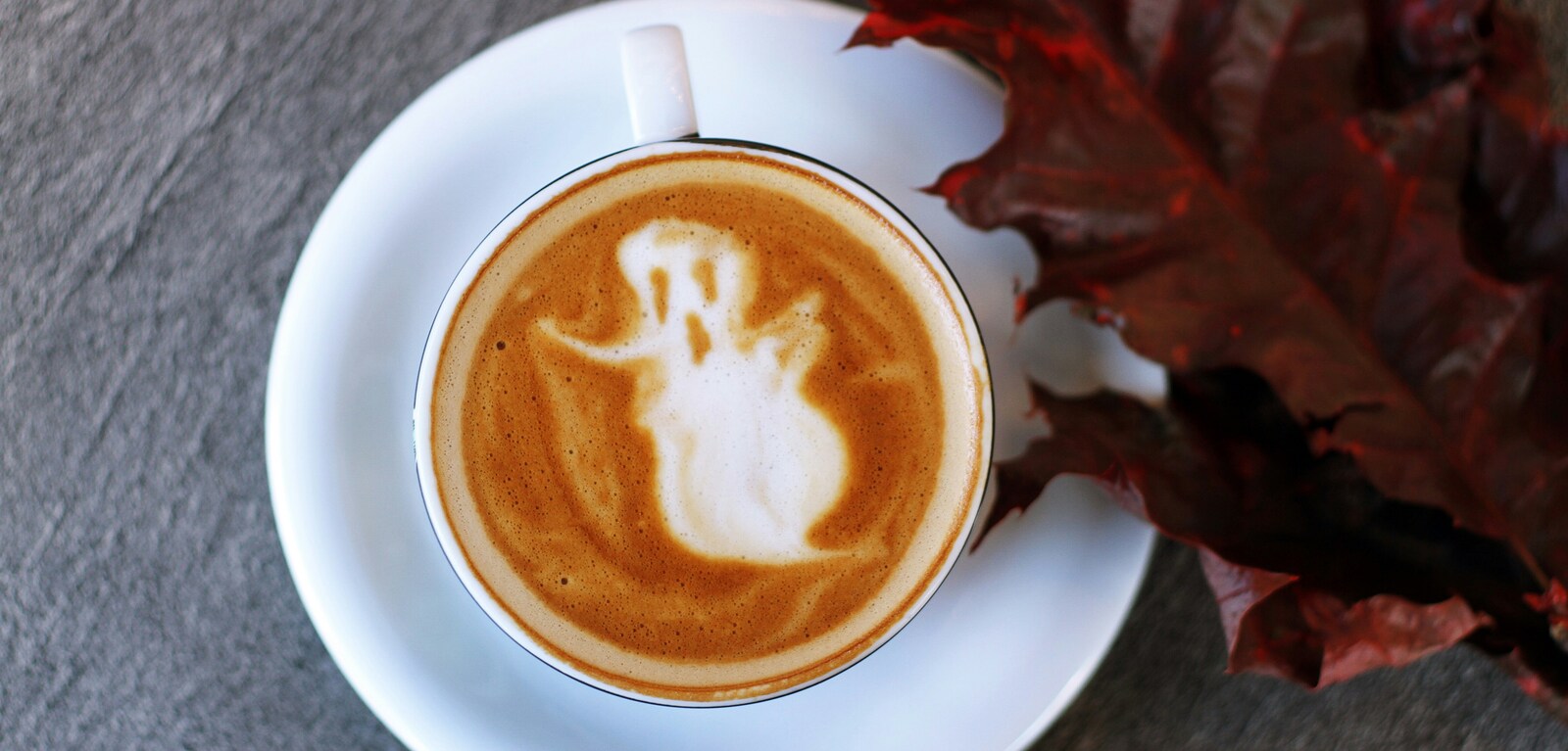 Ghost shape in cup of coffee