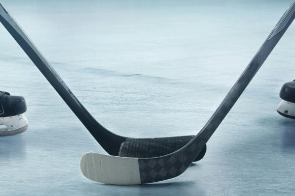 Two ice hockey sticks