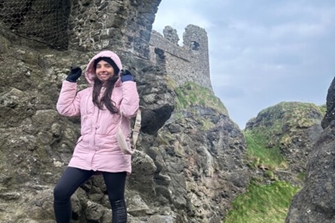 Student at Dunluce Castle