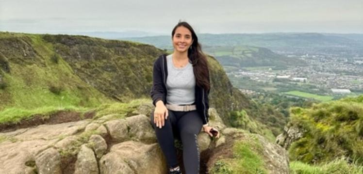 Isabella at the top of Cave Hill