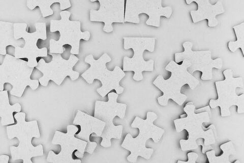 White jigsaw puzzle pieces