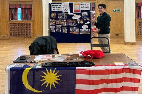 Student Keith at the MSSNI booth at Freshers Fair