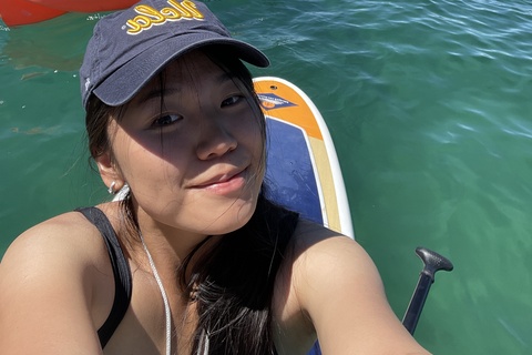 Student kayaking on Lake Tahoe
