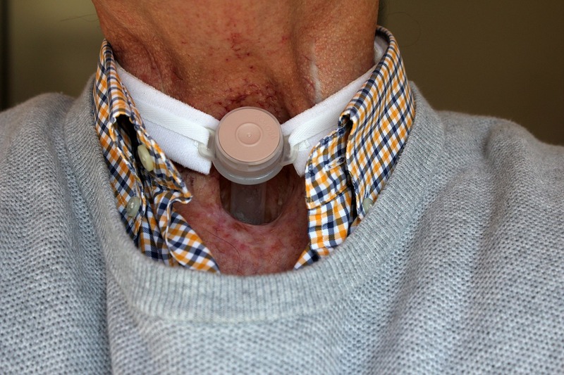 Older person with laryngectomy