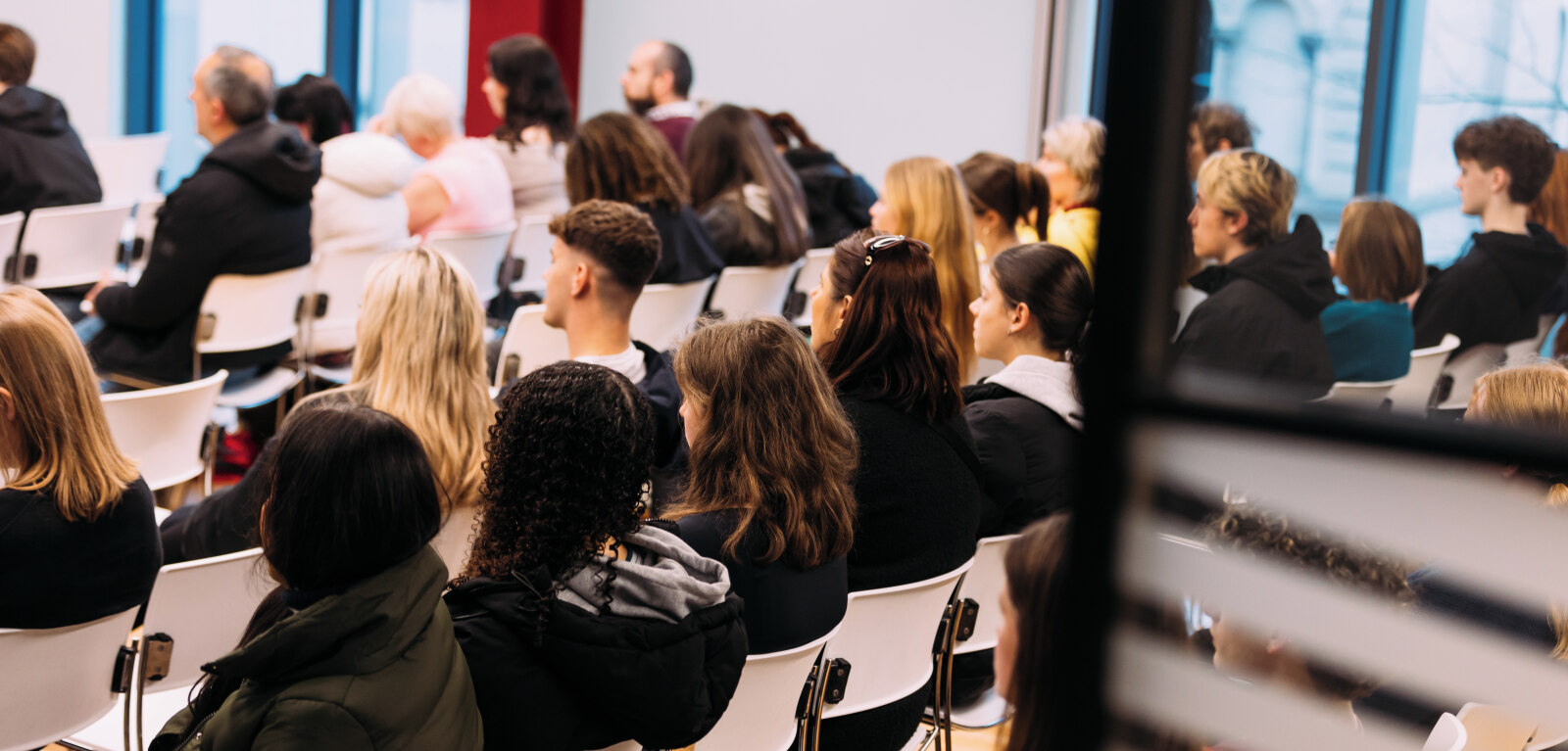 Students sitting in lecture theatre