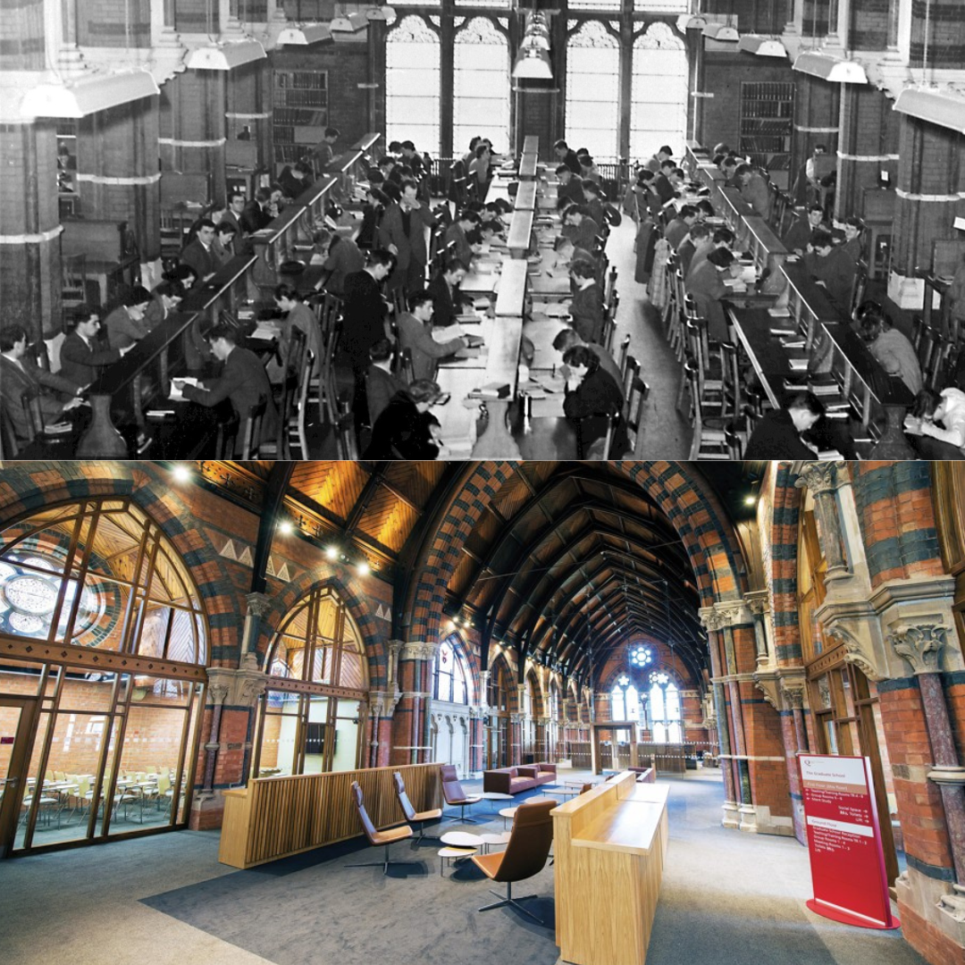 Lynn Library and inside the Graduate School