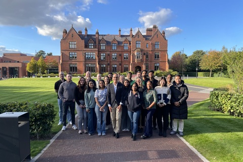 2024 MBA class photo outside Riddel Hall