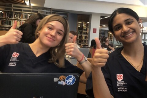 Two medicine students in the McClay