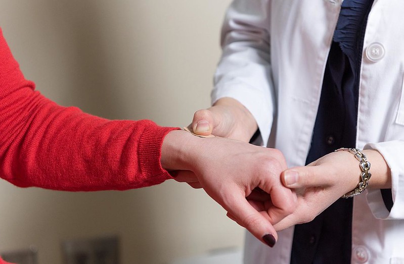 Microneedle application, Image credit- Credit: Rob Felt, Georgia Tech