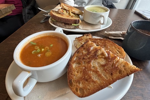 Soup and toastie from Mosaic cafe