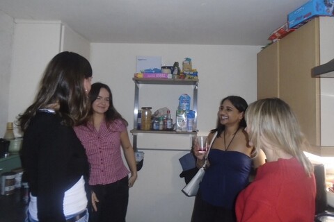 Student Natasha with friend group