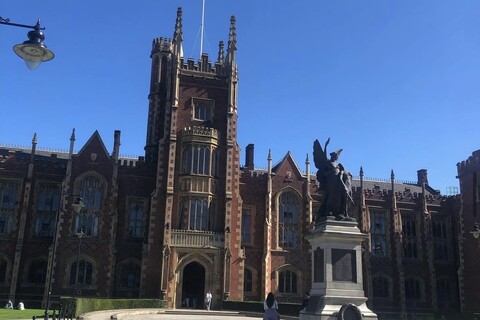 Lanyon building with blue sky behind