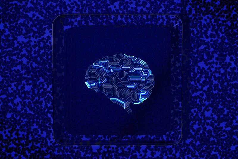 Computer circuit board in the shape of a brain