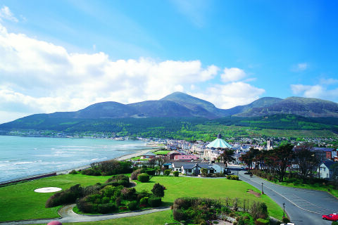 Aerial view of Newcastle and Mourne Mountains