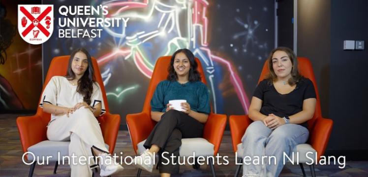 Three students learning NI slang