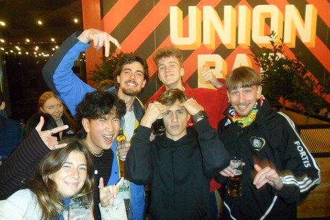 Group of students inside the SU bar