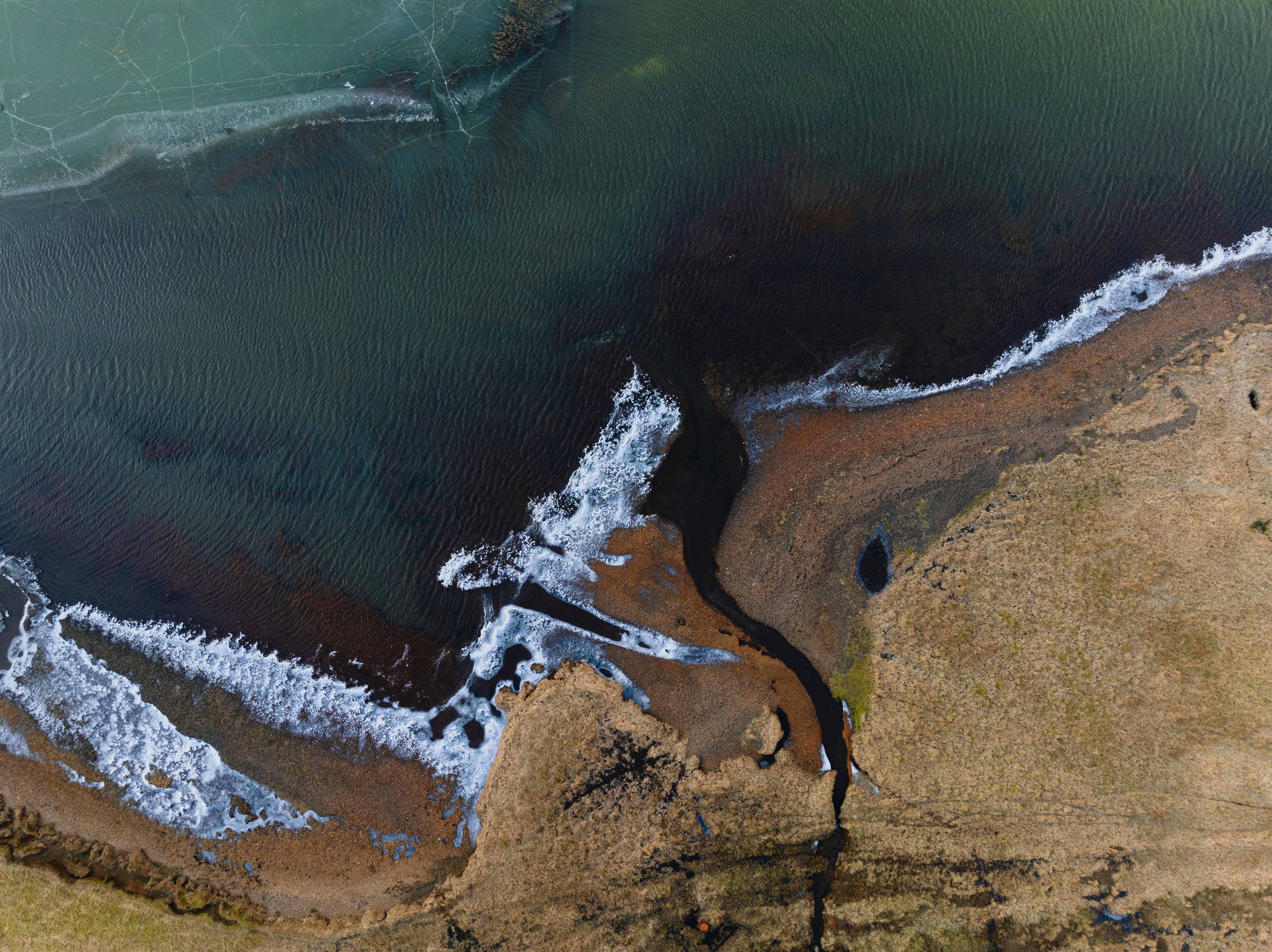 Oil spill on coastal area