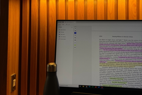 Law student Ornait's workstation in the Grad School