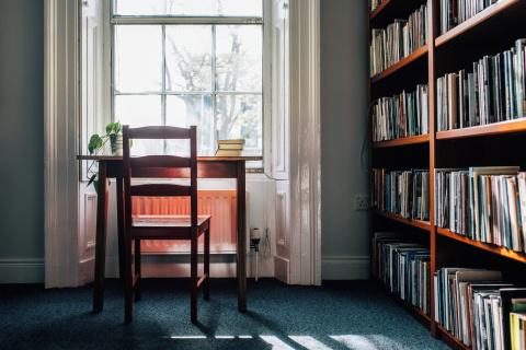Chair and desk in Queen's study room