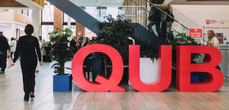 QUB signage in School of Law