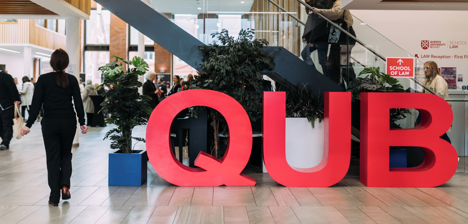 QUB signage in School of Law