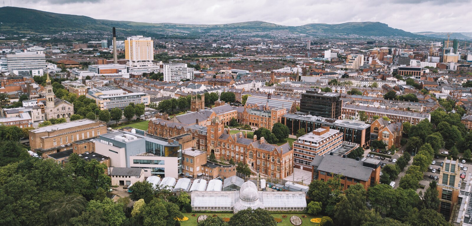 Aerial view of Lanyon site from Botanic Gardens