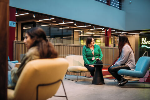 Students and Staff in the One Elmwood Students Union building