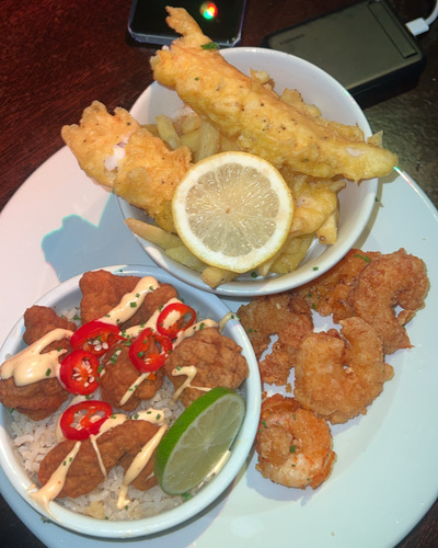 Plate of fish and chips