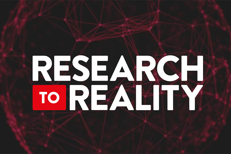 From Research to Reality black and red logo