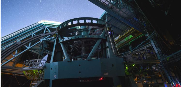 An image of the first on-sky engineering data taken with the LSST Camera
