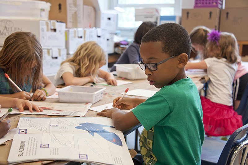 Diverse range of kids in a classroom