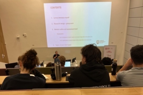 Marketing students at lecture