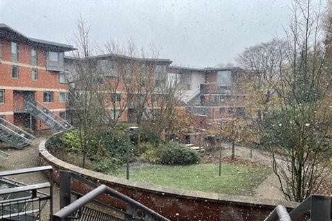 Snowfall from Queen's accommodation window