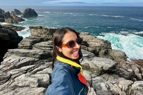 Student at Malin Head coast